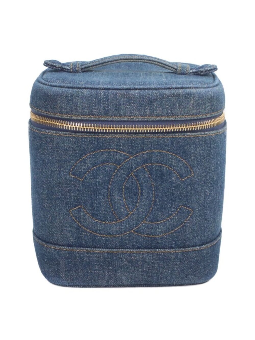 Chanel Indigo Denim Vertical Vanity Bag